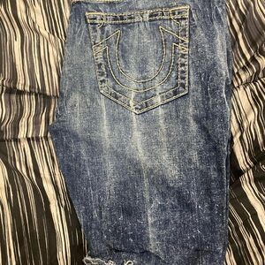 True Religion Women's Distressed Indigo Jeans
